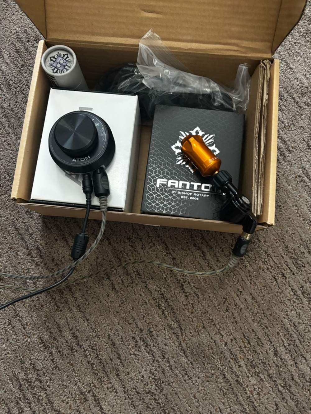 Atom Tattoo Rotary Machine Kit - Black and Orange